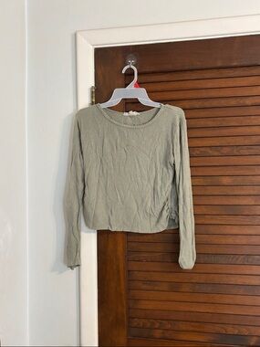 Hippie Rose Ribbed Cropped Top in Light Sage